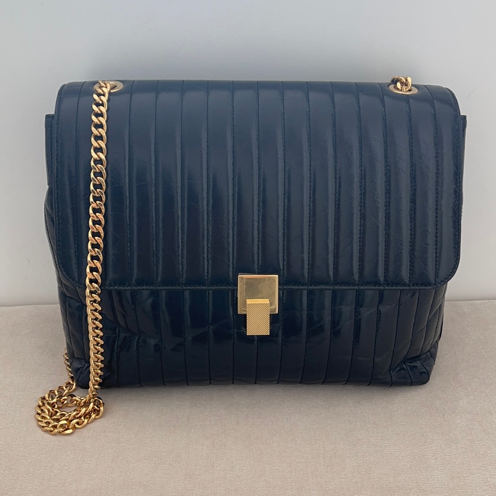 NEW Victoria Beckham Quinton black leather handbag